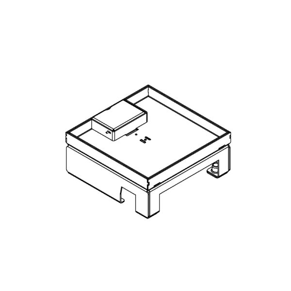 Produktbild UBD 165 155  -  Unterflur-Bodendose UBD 160 small inkl. Deckel mit Kante, geschlossen, 15mm Vertiefung und 1 Schnurauslass